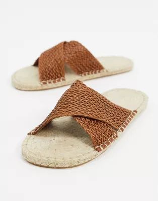 ASOS DESIGN espadrille sandals in tan weave | ASOS US