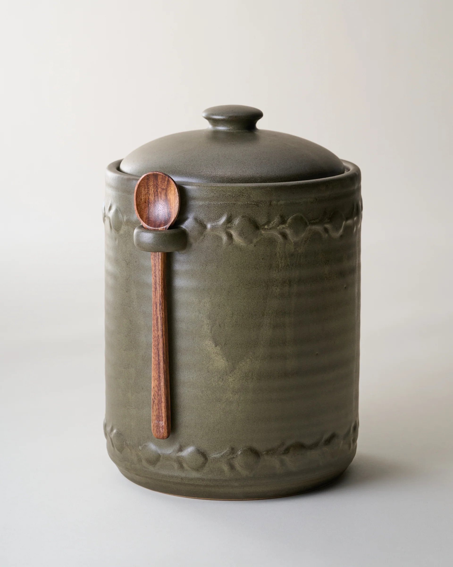 Emilie Dark Olive Canister + Scoop | Magnolia