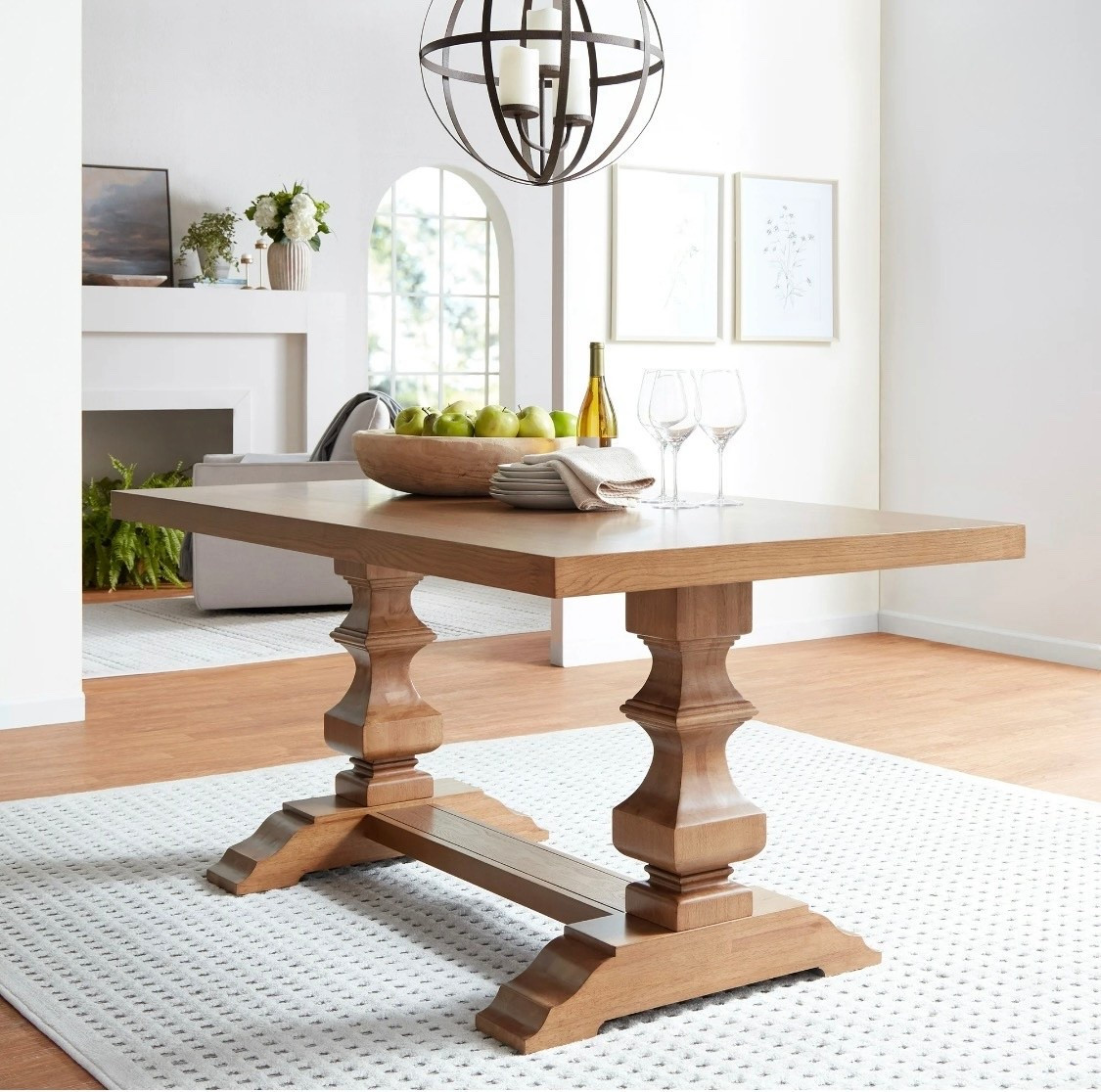 Discover the perfect centerpiece for your dining area with the My Texas House Grove Trestle Dining Table. Crafted from solid wood and finished in a warm brown, this table seamlessly blends contemporary style with farmhouse charm. Its generous size comfortably seats up to six, making it ideal for hosting family dinners, game nights, or gatherings with friends. The trestle-style base and hand-applied finish add an elegant touch, while the sturdy lower support beam ensures lasting stability. Perfect for families, homeowners, and even apartment dwellers seeking a statement piece that combines function and form.

#LTKSeasonal #LTKfoodie #LTKHome