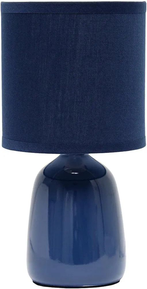 Simple Designs LT1134-NAV 10.04" Tall Traditional Ceramic Thimble Base Bedside Table Desk Lamp w ... | Amazon (US)