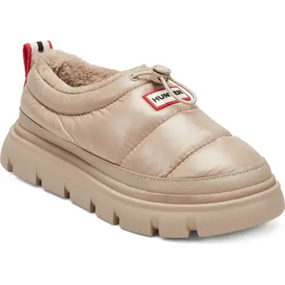 Hunter Madi Platform Puffer Slipper in Light Natural at Nordstrom, Size 8 | Nordstrom