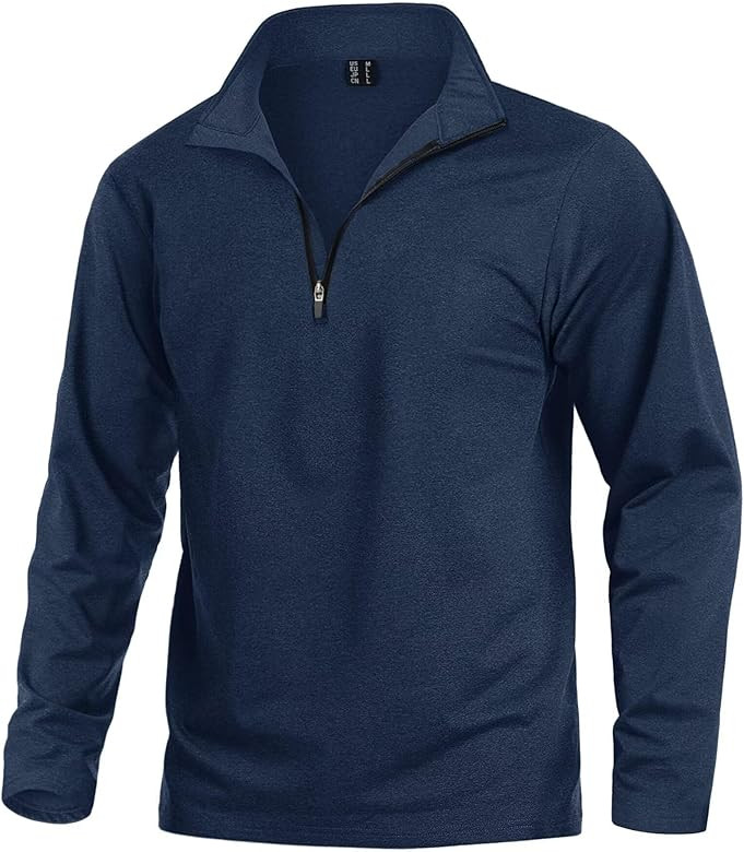 KEFITEVD Men's Athletic Shirts Long Sleeve 1/4 Zip Lightweight Fleece Lined Golf Active Pullover ... | Amazon (US)
