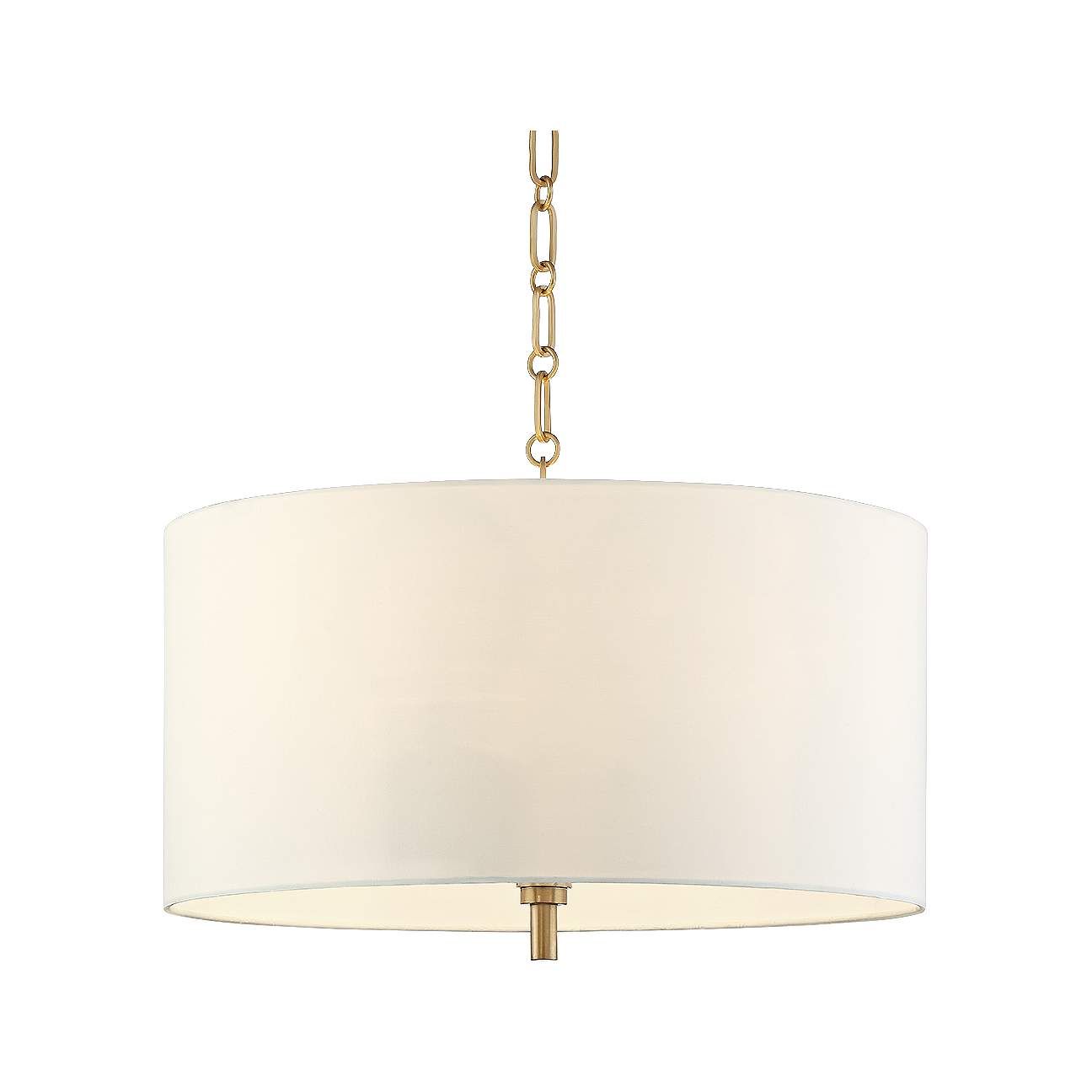 20" Wide Warm Gold Pendant Light with White Shade | LampsPlus.com