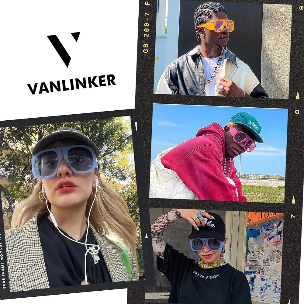 VANLINKER Oversized Square Aviator Sunglasses for Women Men Vintage Round 70s Sun Glasses Retro T... | Amazon (US)