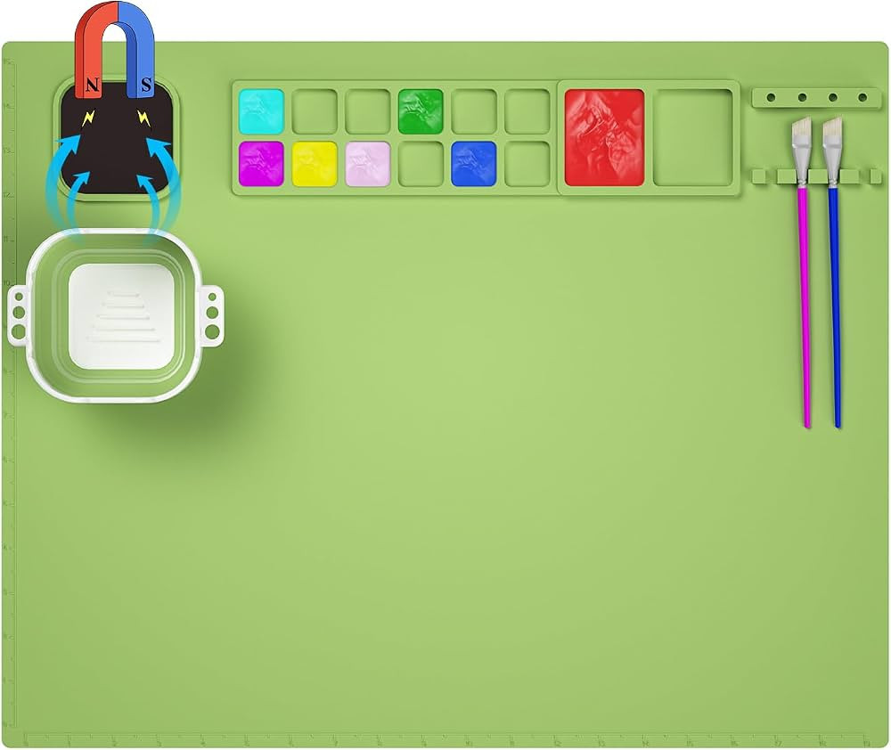 Silicone Craft Mat, 20"x16" Silicone Painting Mat with Cup, Nonstick Silicone Sheet for Resin Jew... | Amazon (US)