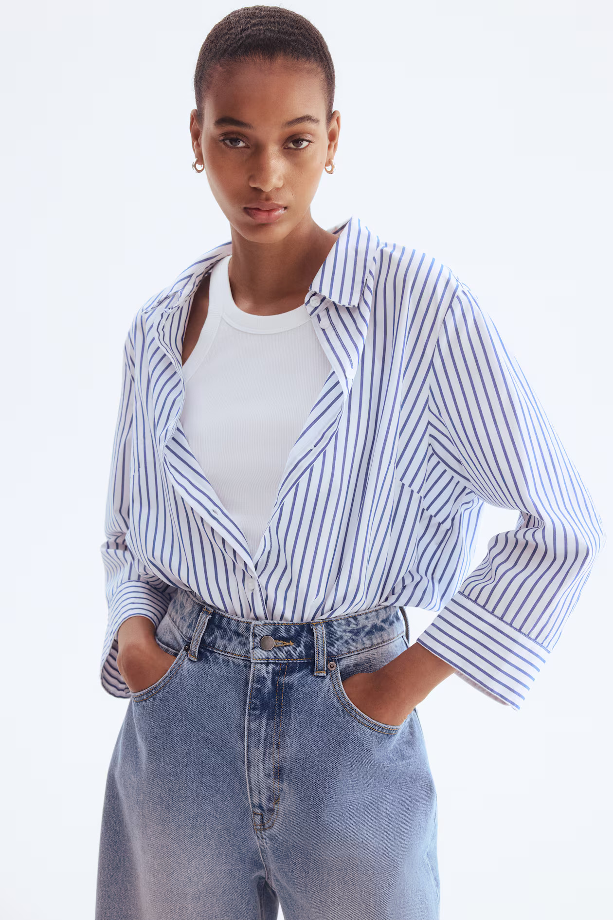 Cotton poplin shirt | H&M (UK, MY, IN, SG, PH, TW, HK)