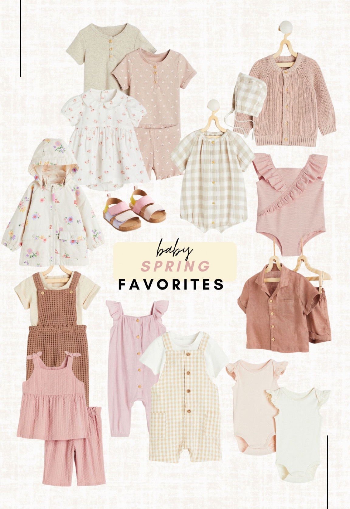 Baby spring/summer favorites! H&M has the cutest baby clothing, I’m obsessed! Unfortunately their kid clothing is something completely different and my little one is too big for the baby section of course 😂😪   Read the size guide/size reviews to pick the right size.

Leave a 🖤 to favorite this post and come back later to shop 

#baby #toddler #sandals #shirts #baby dress #baby romper 

#LTKbaby #LTKbump #LTKSeasonal