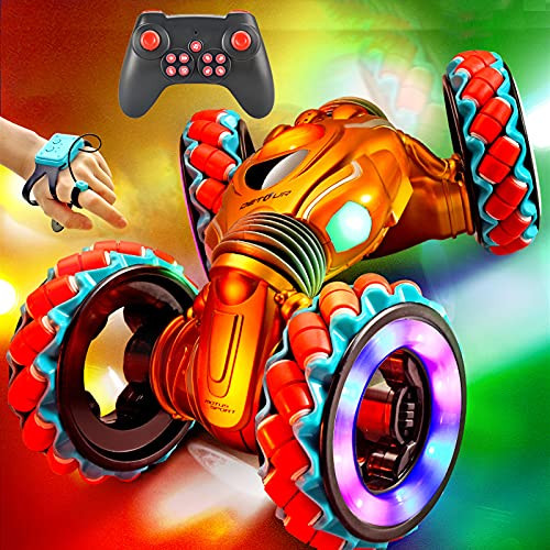 KB KAIBO RC Cars, 1:10 Scale Super Large Gesture Rc Car, Fast Speed 25KM/H 4WD 2.4GHz 45mins Playing Time Rechargeable Stunt Remote Control car for Boys 8-12 with Cool Music and Light | Amazon (US)