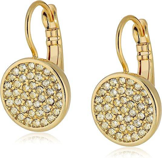 Anne Klein Silver Tone and Crystal Pave Stud Earrings | Amazon (US)