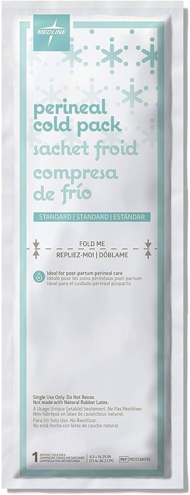 Medline Standard Perineal Cold Packs, 4.5" x 14.25", Pack of 24, Ideal for Postpartum Perineal Ca... | Amazon (US)