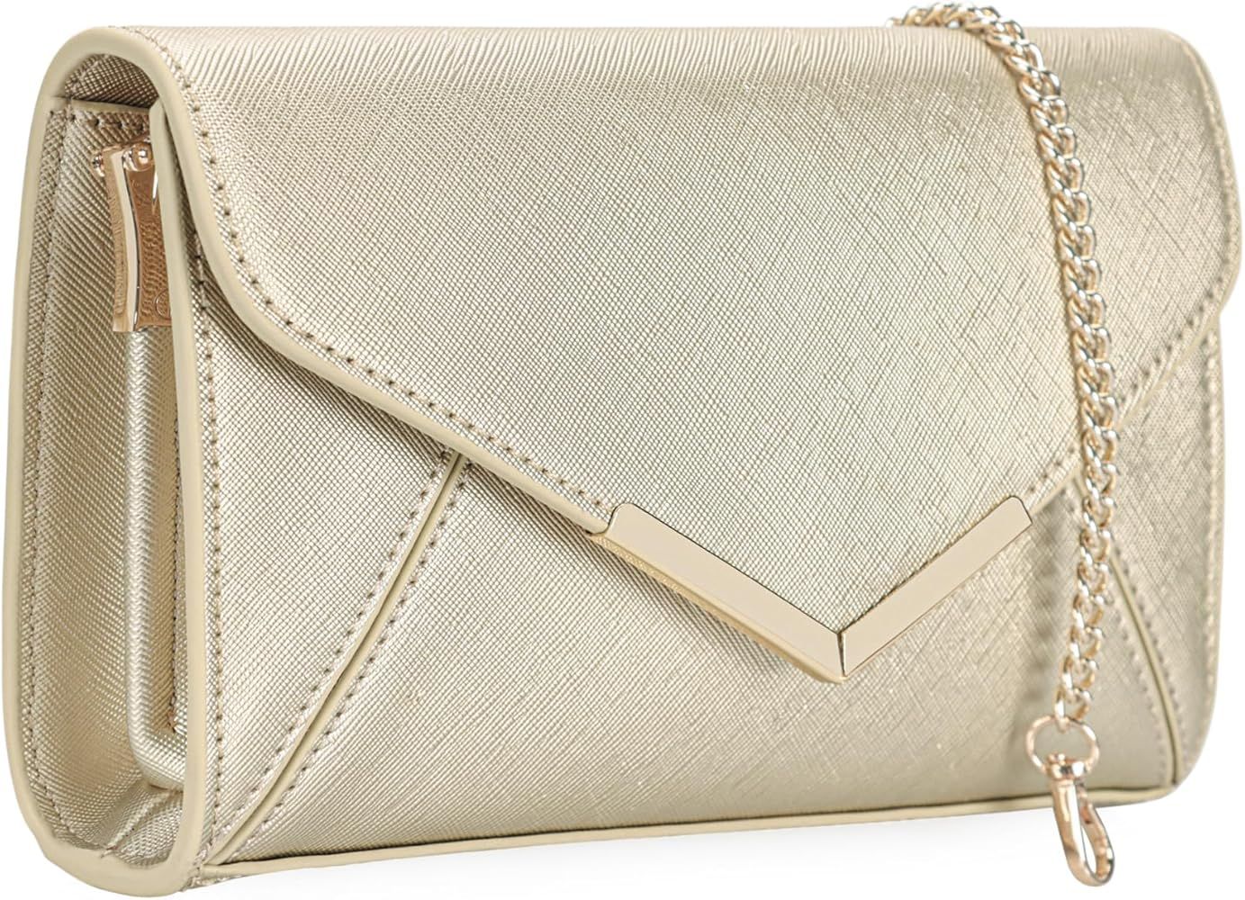 DEXMAY Women Envelope Clutch Faux Saffiano Leather Evening Handbag Foldover Clutch Bag Formal Dre... | Amazon (US)