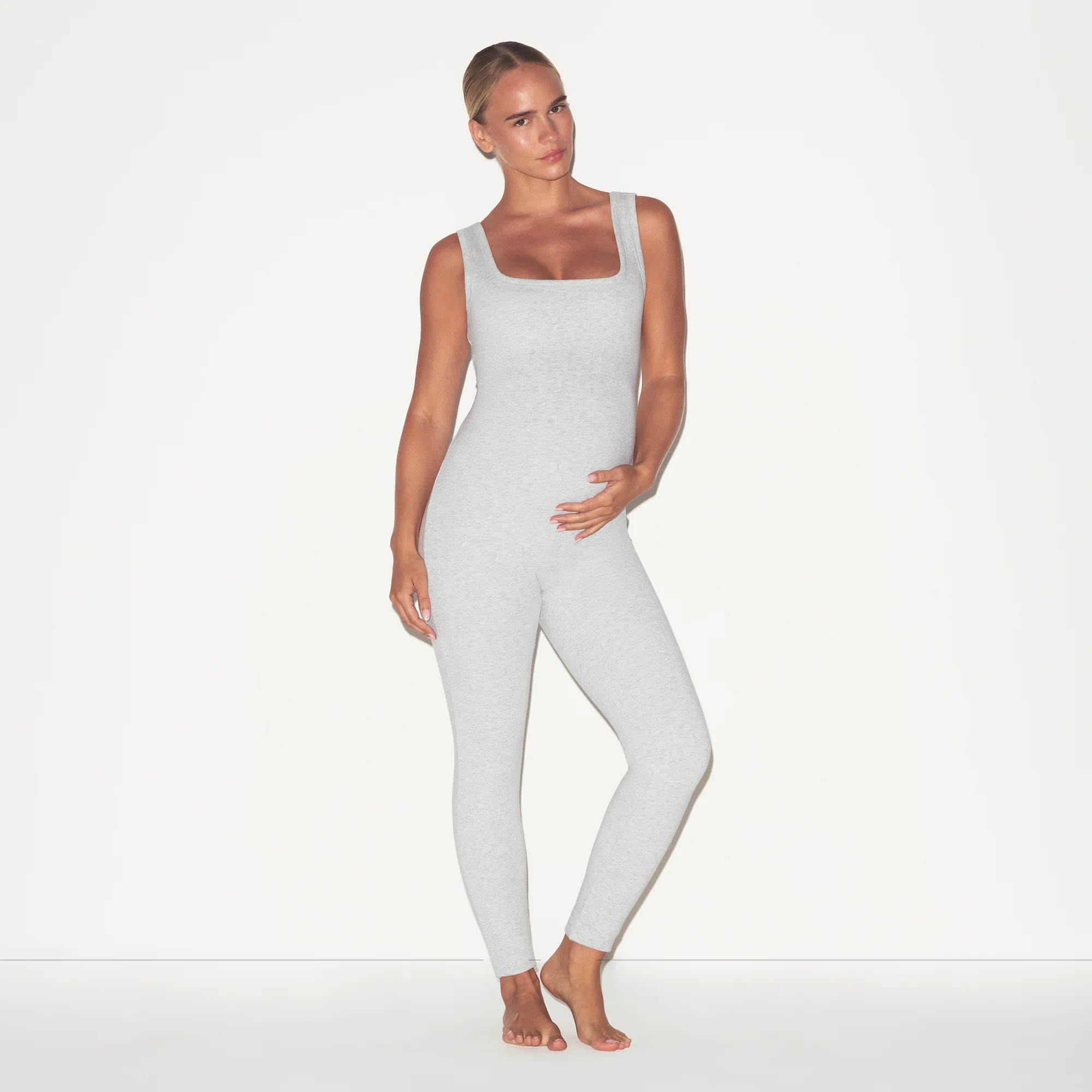 SKIMS Maternity Catsuit (Bodysuit) | White | 3XL | Cotton Jersey | SKIMS (US)