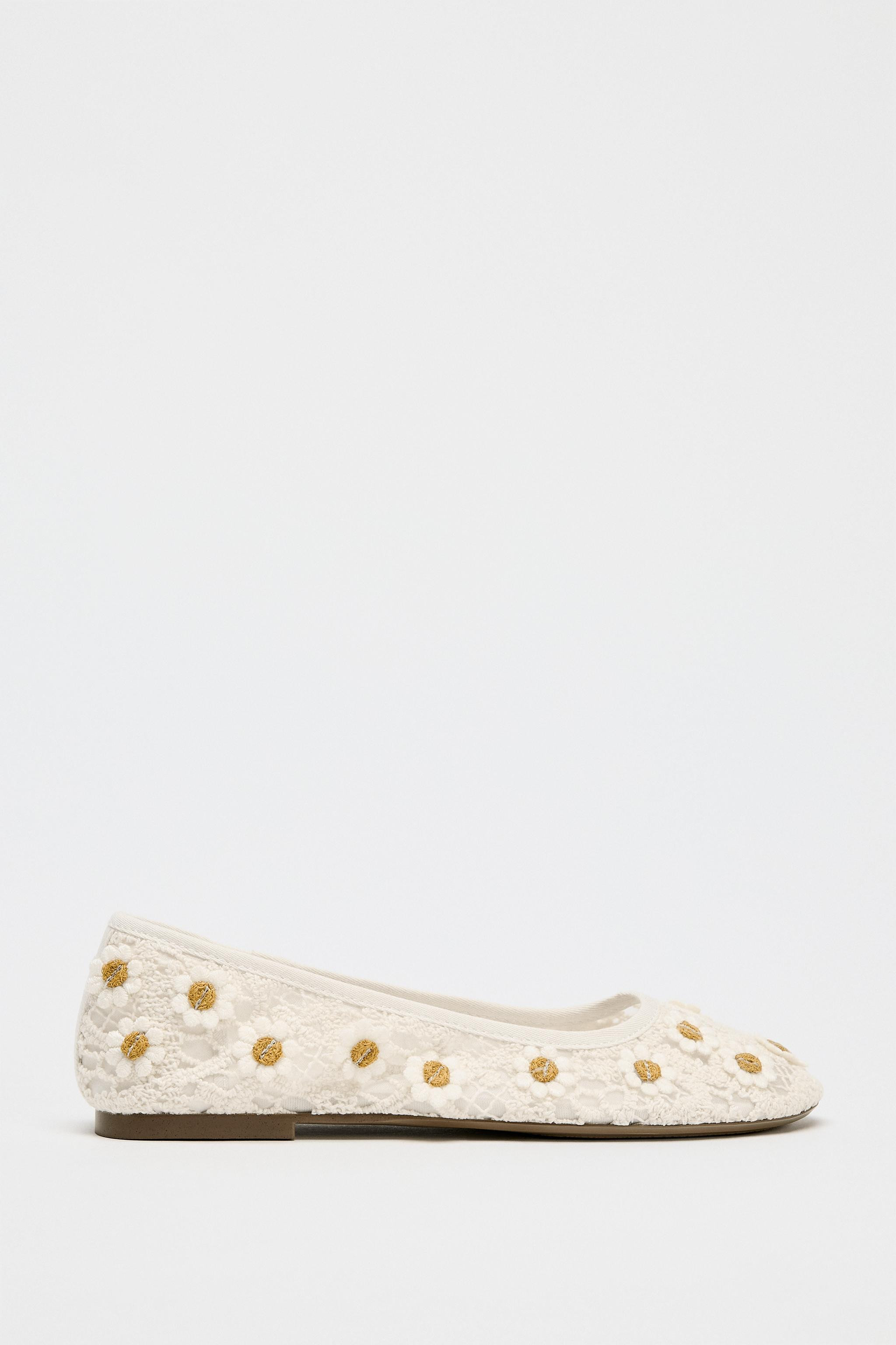 CROCHET DAISY BALLET FLATS | Zara US