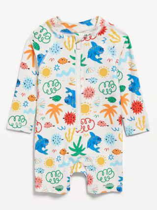 Unisex Printed Long-Sleeve Swim Rashguard Bodysuit for Baby | Old Navy (US)