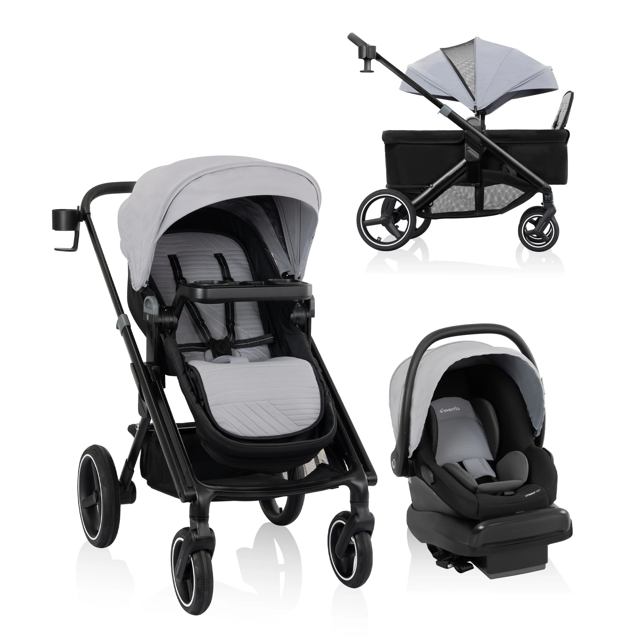 Transformer Stroller to Wagon Travel System Featuring LiteMax NXT Infant Car Seat | Evenflo Company