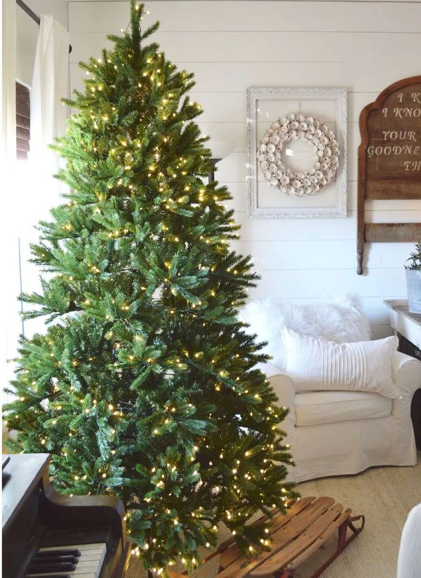 7.5' King Fraser Fir Artificial Christmas Tree with 1000 Warm White & Multi-Color LED Lights | King of Christmas