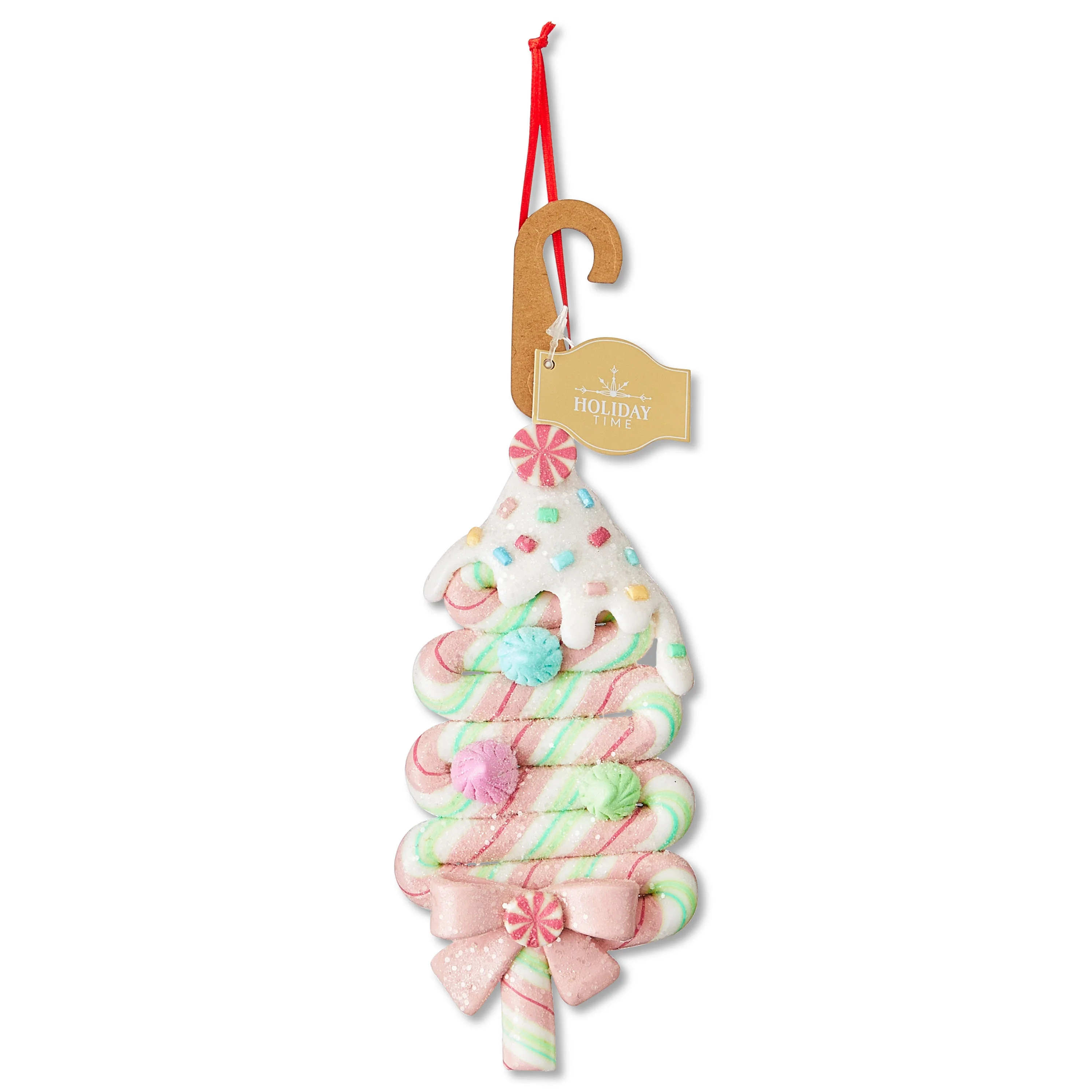 Multicolor Clay Dough Glitter Candy Tree Christmas Ornament, 5.5", by Holiday Time | Walmart (US)