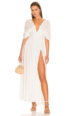Just BEE Queen Helena Midi Dress in White from Revolve.com | Revolve Clothing (Global)