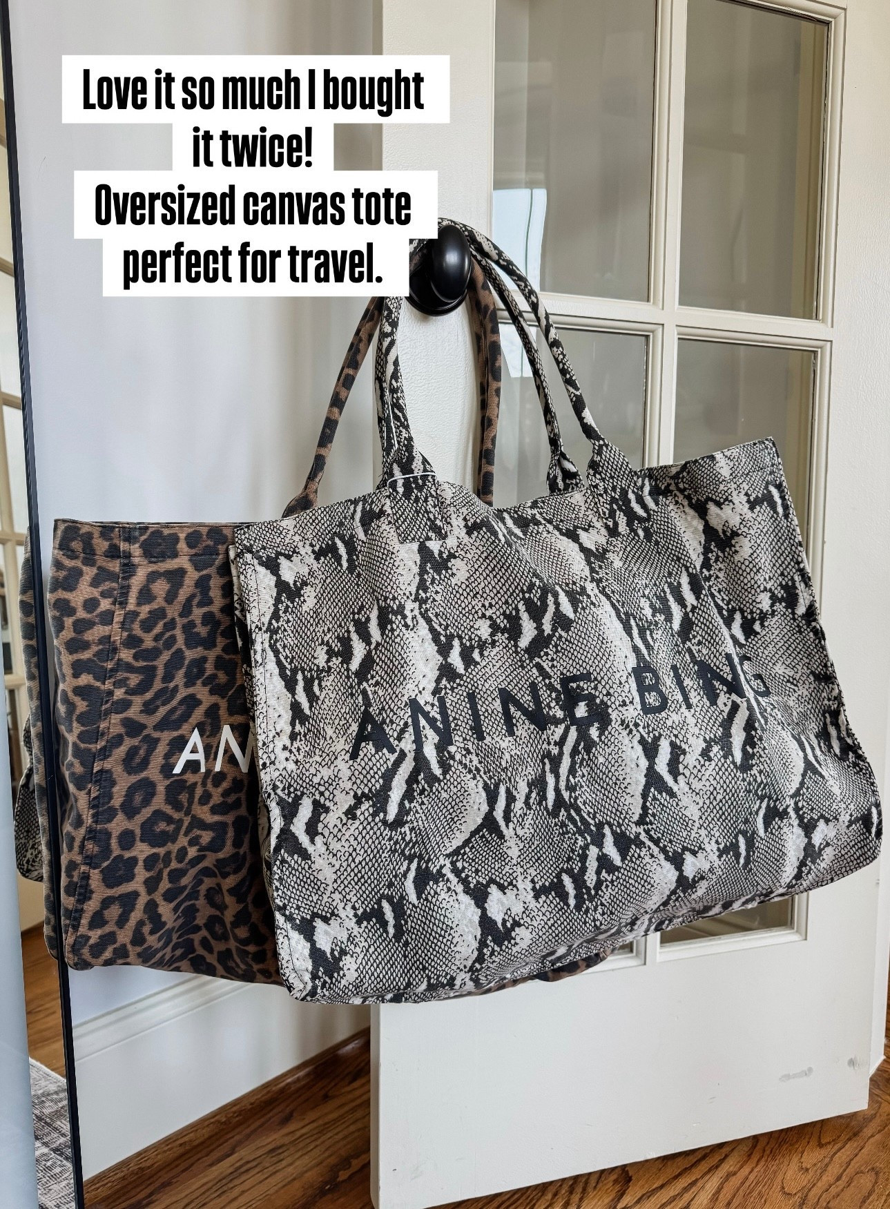 Oversized canvas tote bag. Leopard. Snakeskin. 

#LTKSeasonal #LTKOver40