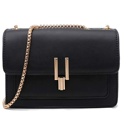 Crossbody Bags for Women Leather Cross Body Purses Cute Color-Block Designer Handbags Shoulder Bag Medium Size Black | Amazon (US)