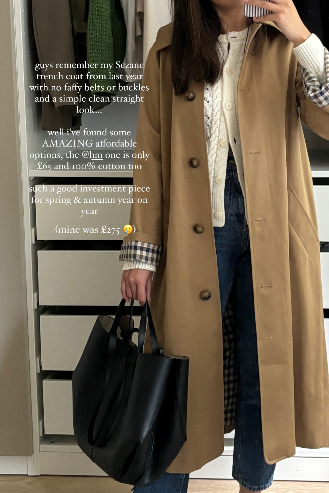 trench coat, car coat, sezane, h&m, asos, &otherstories, massimo dutti, tan, beige, brown, black, affordable, sezane dupe, sezane clyde trench coat

#LTKstyletip #LTKSeasonal #LTKfindsunder50