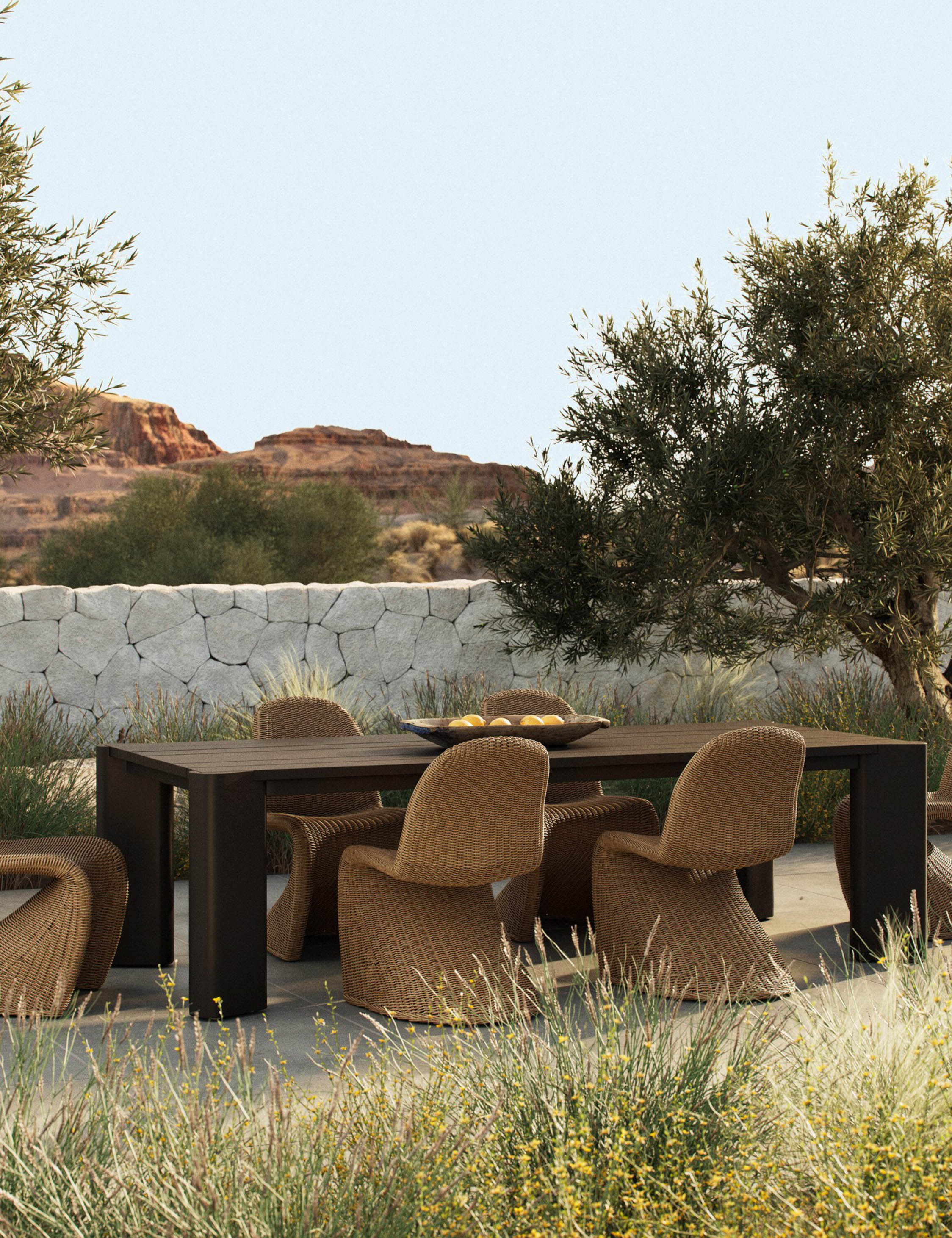 Boone Outdoor Dining Table, Bronze, 106"W | Lulu and Georgia 