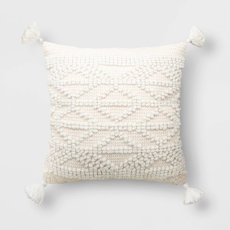Oversized Loop Textured Diamond Patterned Square Throw Pillow - Threshold™ | Target