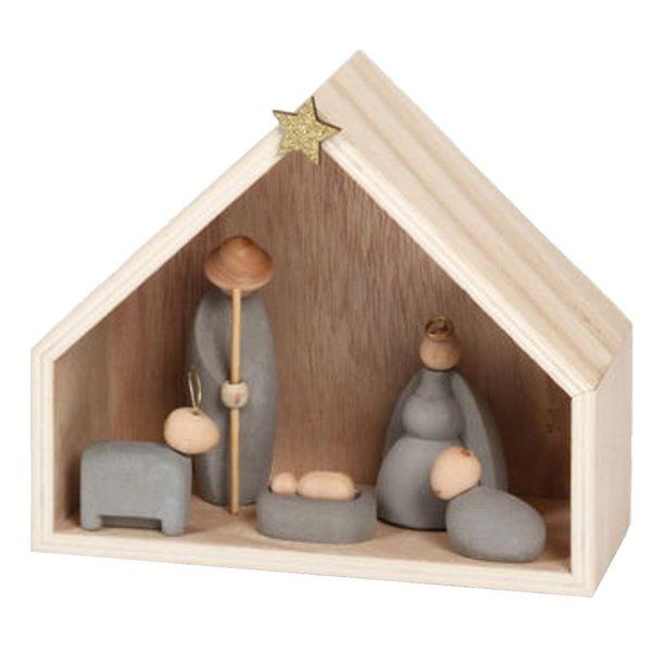 Wood and Concrete 6 Piece Nativity | Walmart (US)
