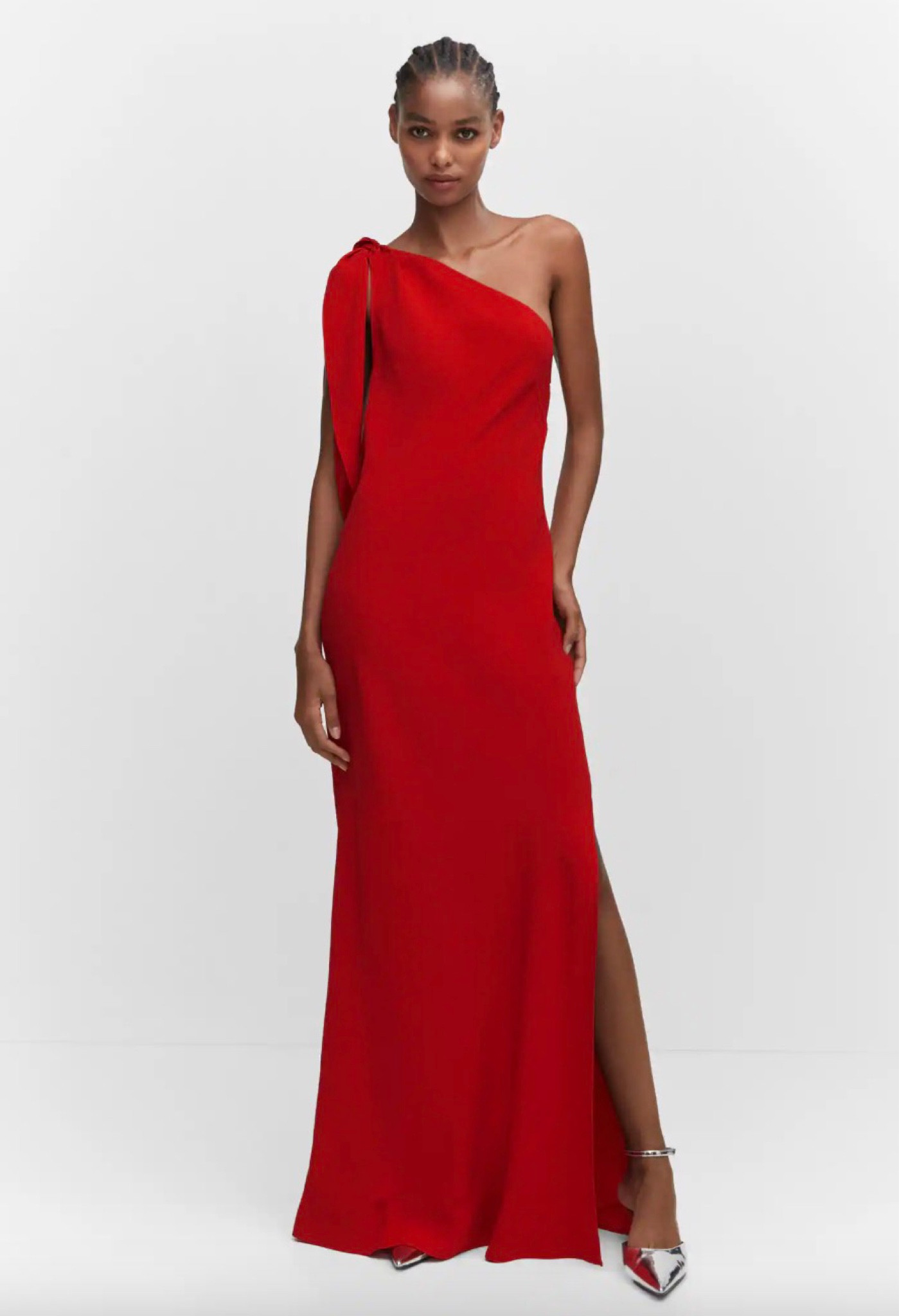 calvin klein one shoulder red dress Calvin Klein Red Crepe One-Shoulder Short Dress XL Calvin Klein
