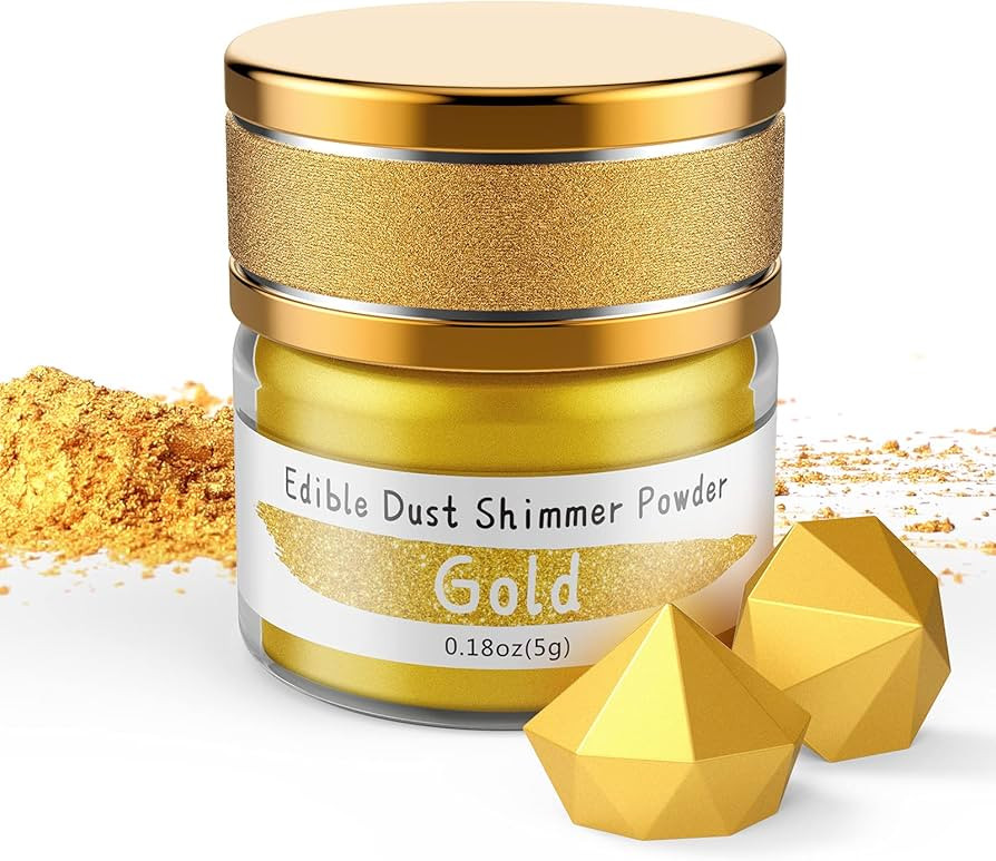 Jelife Edible Gold Luster Dust - 5 Grams Food Grade Cake Dust Shimmer Powdered, Flavorless Metall... | Amazon (US)