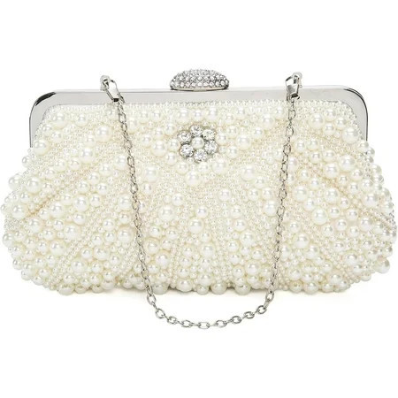 Womens Pearl Evening bag Cascading Bead Rhinestone Fancy clutch purses | Walmart (US)