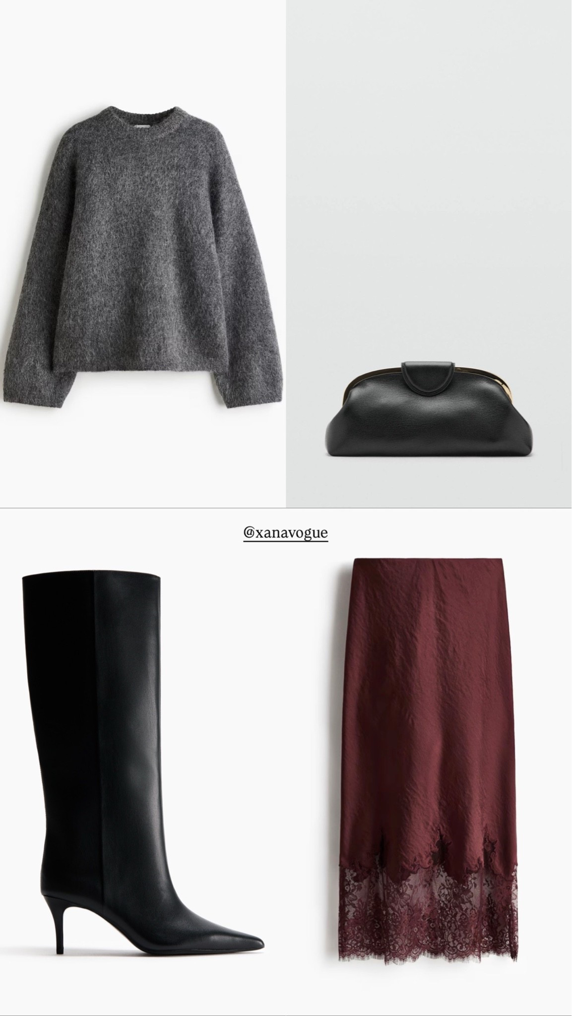 Burgundy Satin Skirt Fall Outfit

The perfect way to transition a satin lace-trim skirt into fall. Styled with an oversized grey knit, sleek black knee-high boots and a structured black clutch for an effortless contrast between soft satin and heavier seasonal textures. Feminine, elevated and so easy to recreate.

🔎 burgundy satin skirt, lace trim skirt, fall outfit, oversized knit outfit, knee high boots, autumn fashion, transitional style, elegant fall outfit, satin skirt outfit, chic seasonal look

#LTKuk

#LTKworkwear #LTKautumn #LTKstyletip