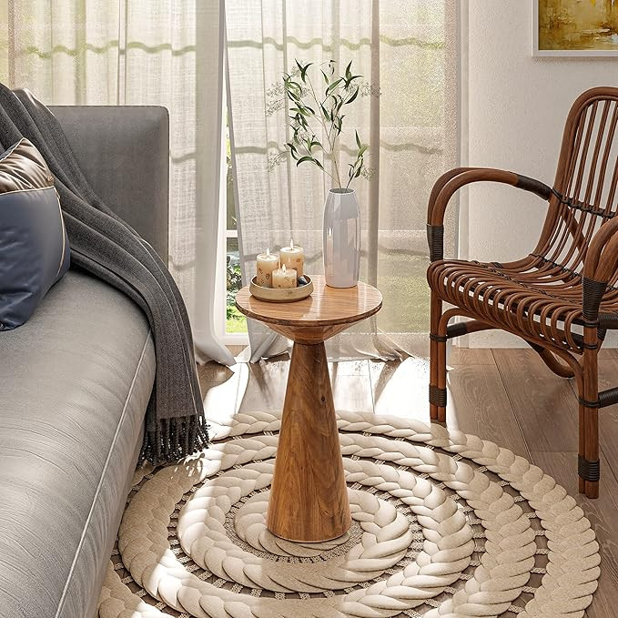 COZAYH Small Pedestal End Table Round Farmhouse Martini Table Wood Plant Stand Rustic Drink Table... | Amazon (US)