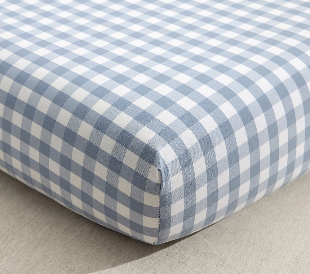 Gingham Organic Crib Fitted Sheet | Pottery Barn Kids