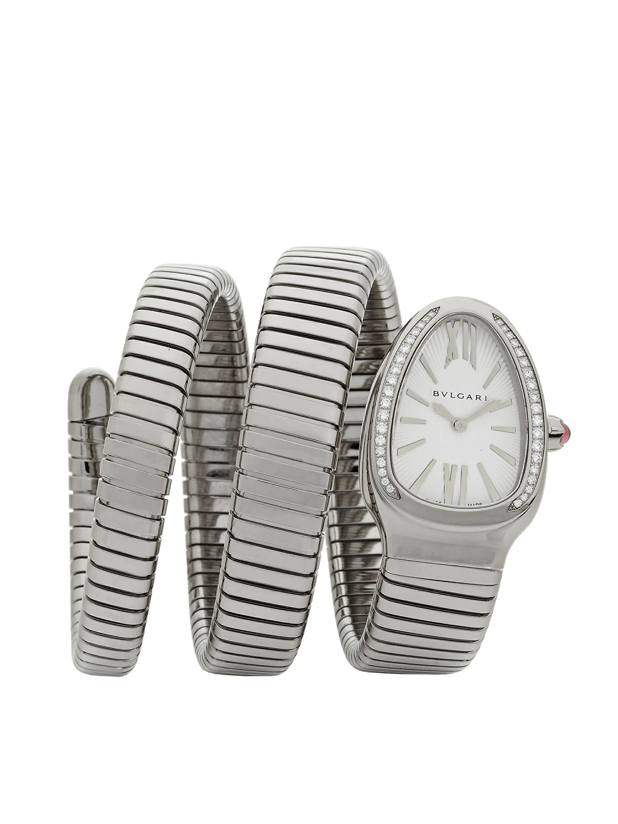 Serpenti Tubogas Stainless Steel & Diamond Double Twist Watch | Saks Fifth Avenue
