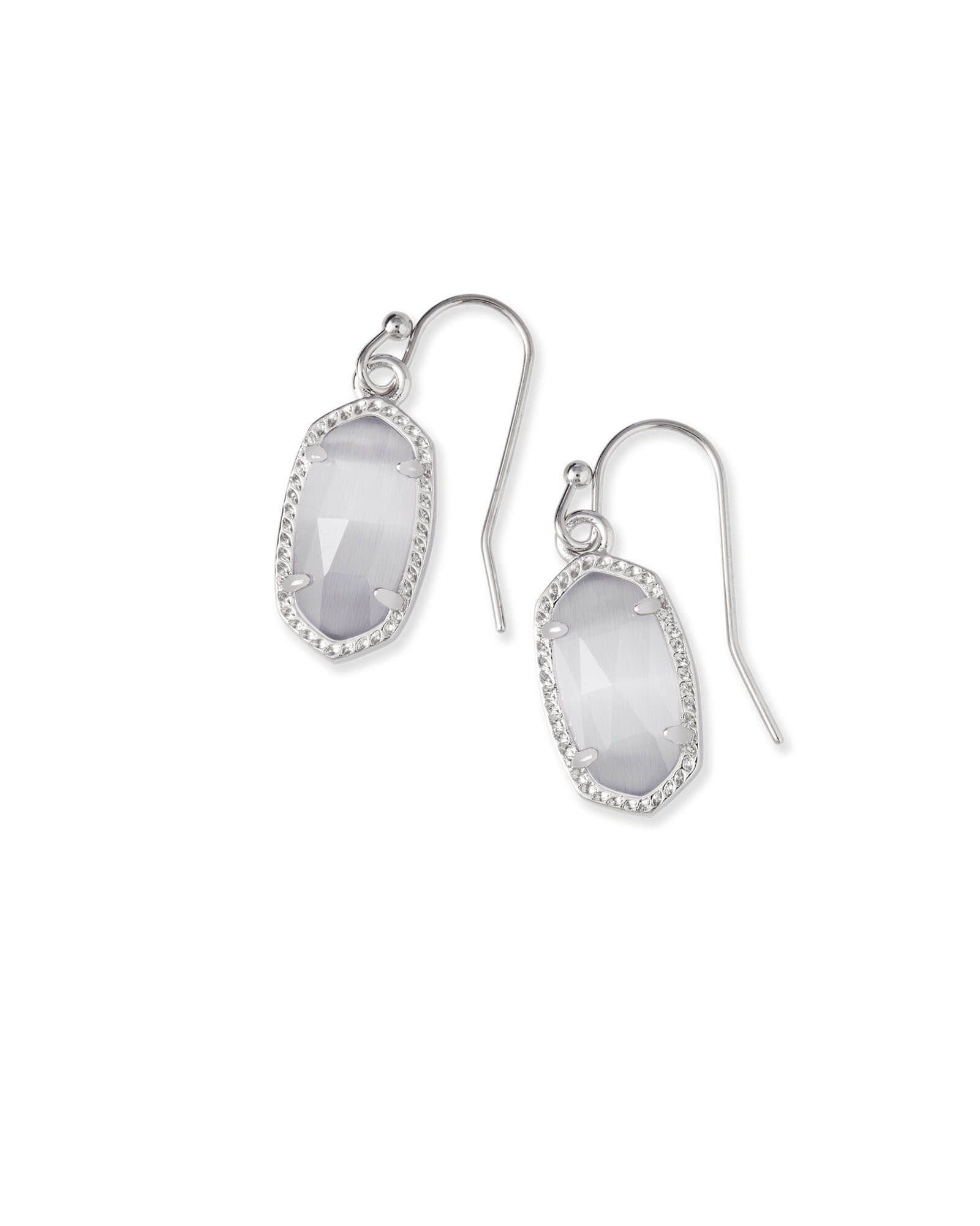 Lee Silver Drop Earrings in Slate Cats Eye | Kendra Scott | Kendra Scott