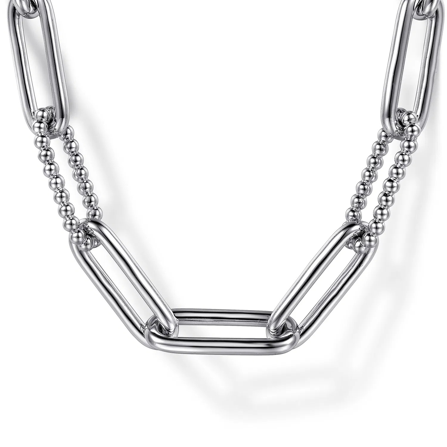925 Sterling Silver Oval Link Chain Necklace with Bujukan Stations | Gabriel & Co. Fine Jewelry And Bridal