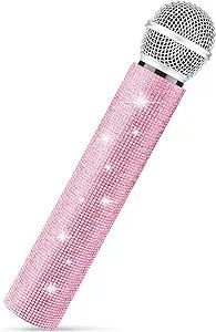 Facmogu Pink Microphone Decorative Sleeve, Microphone Cover, Pretend Glitter Bedazzled Microphone... | Amazon (US)