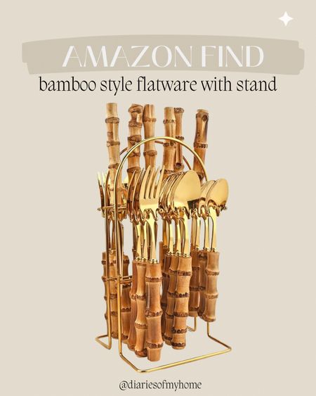 Amazon Find: bamboo style flatware with stand

#diningroom #tablesetting #tabledecor #silverware #founditonamazon #amazonhomefinds #amazon 

#LTKfindsunder50 #LTKhome #LTKfindsunder100