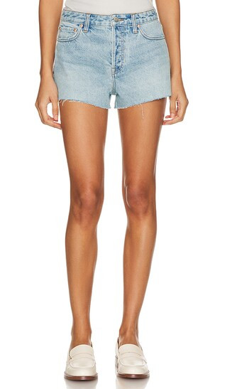 Cindy High Rise Cut Off in Red Rock | Revolve Clothing (Global)