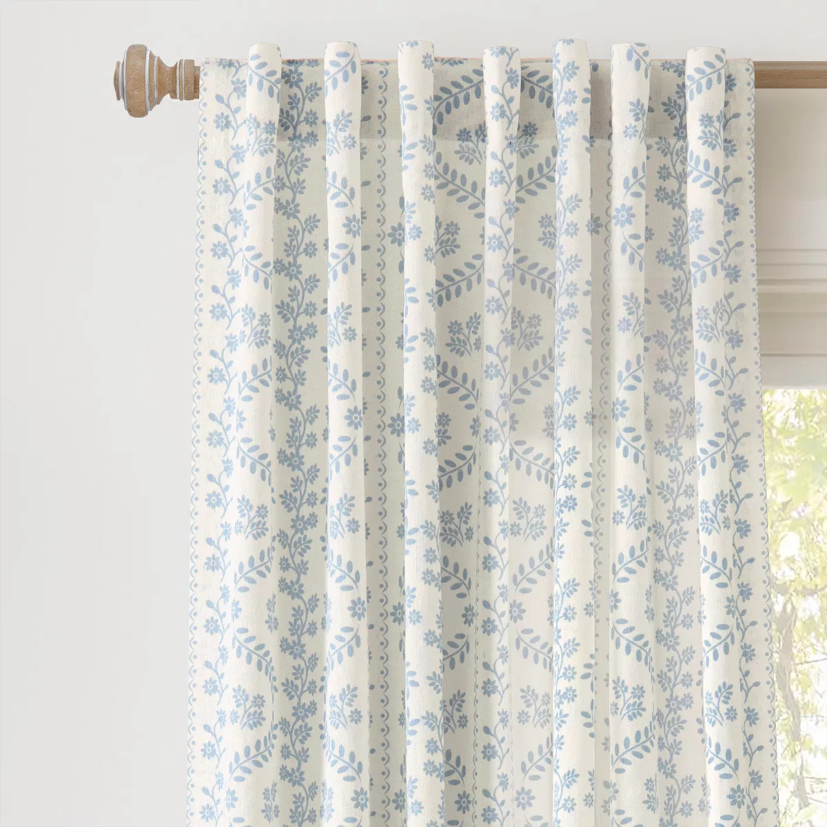 Lush Décor Doreen Delicate Floral Window Panels Blue Pair 52x84 | Target
