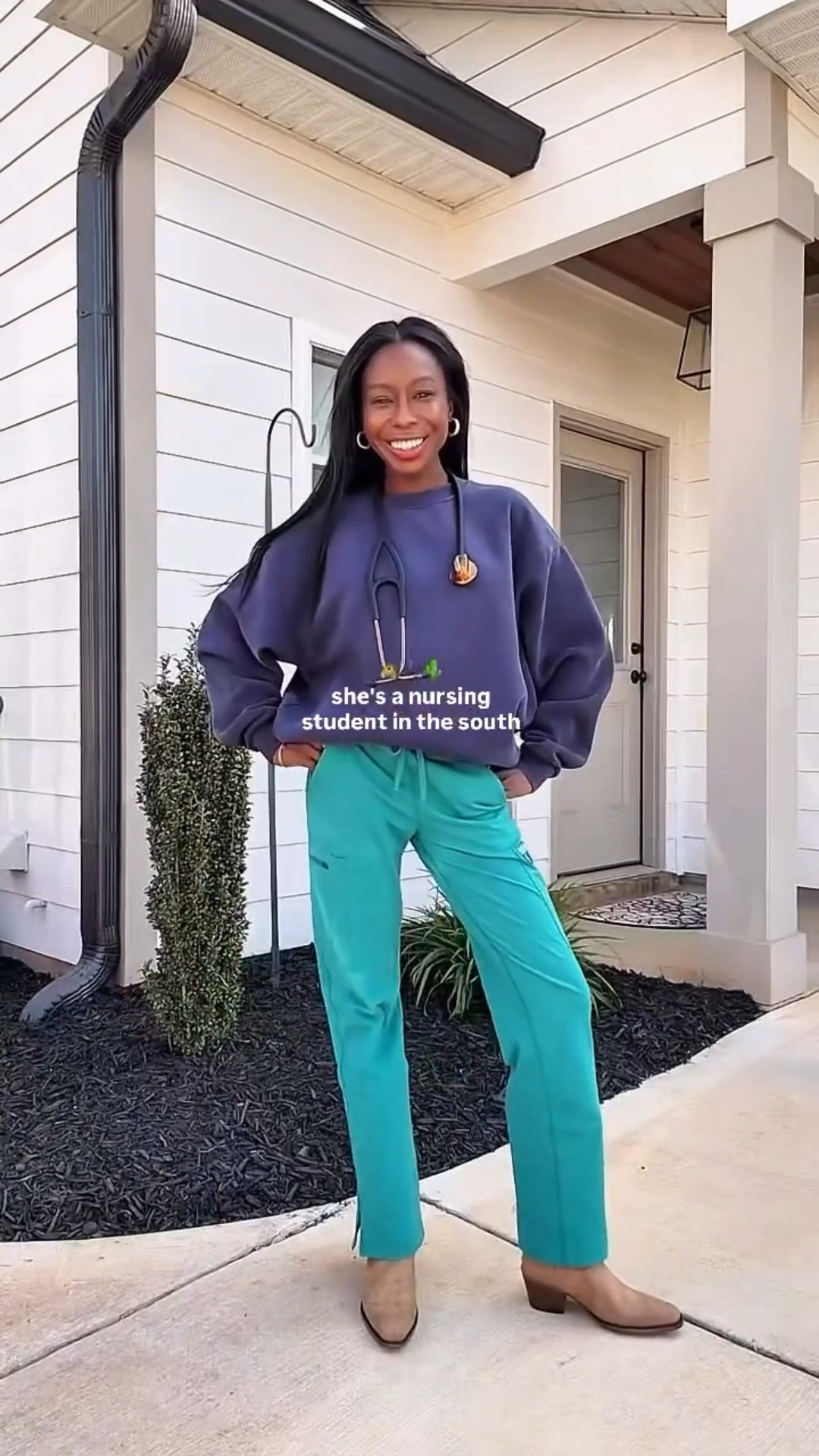 Scrubs + Cowboy Boots 🌵🩺 
.
#nursingschool #nursingstudentlife #scrubstyle #stethoscope #nursingschoolprobs @blacknurseskillingit @chamberlainedu
