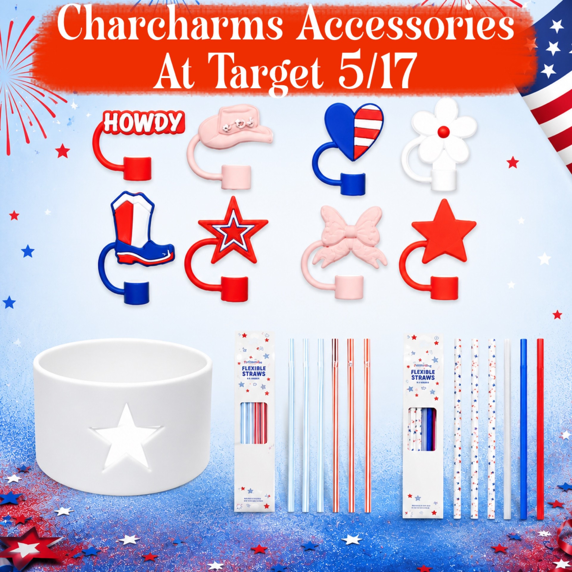 CharCharms will have matching stars & stripes accessories at target on 5/17! These will match the Stanley tumblers. How cute are these toppers? #target #charcharms

#LTKActive #LTKHome #LTKmomlife
