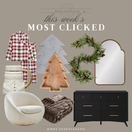 This week’s most clicked items! Loving all of these too! The mirror is such a good price and these are the pjs I ordered for our whole fam! 

Christmas pajamas, dresser, accent chair, mirror, Christmas garland, throw, Walmart finds, Walmart home, Wayfair finds, Wayfair home, Holiday decor, Christmas mug, Holiday mug, gift ideas, gift guide, gift ideas for her, 

#LTKGiftGuide #LTKSeasonal #LTKHoliday