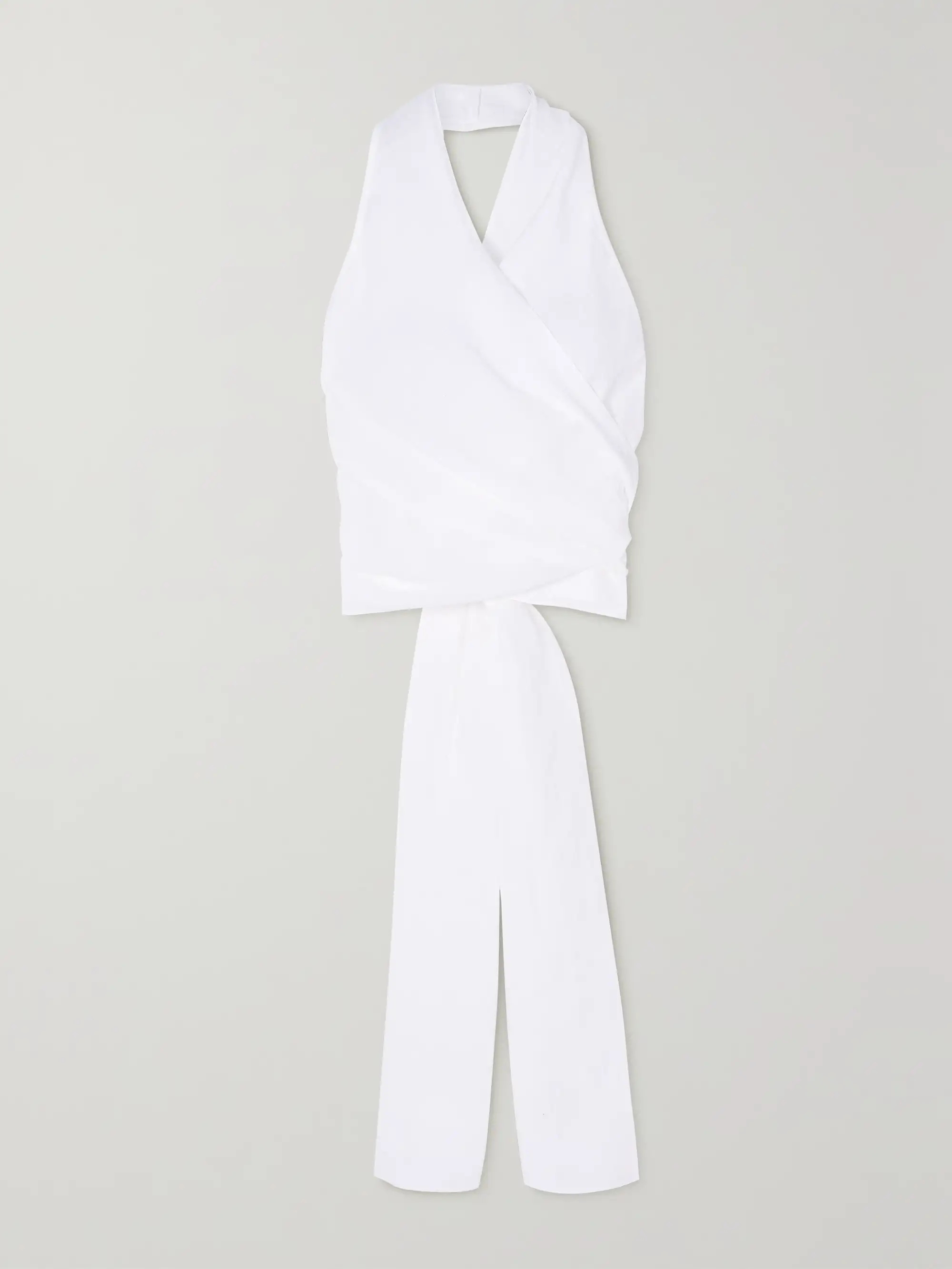 Emer open-back linen halterneck wrap top | NET-A-PORTER APAC