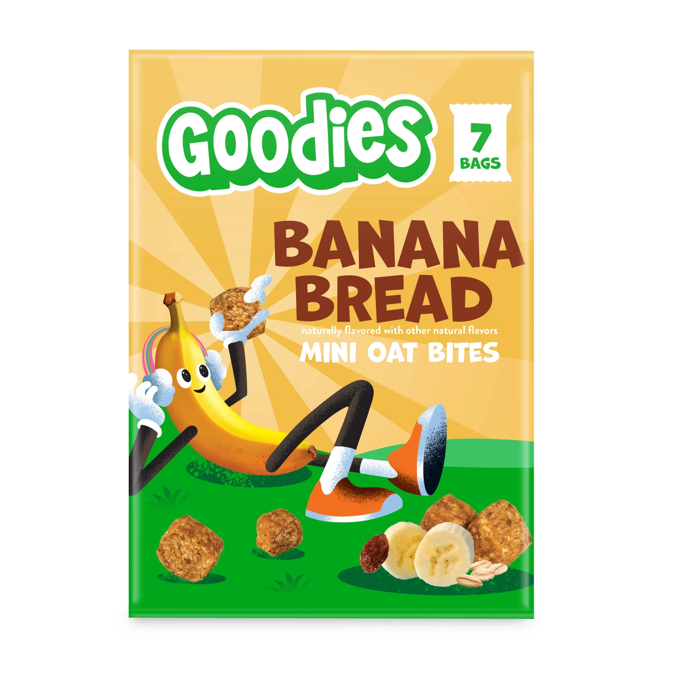 Goodies Banana Bread Mini Oat Bites Kid Snack Bites, Gluten Free & Non-GMO, 7 packs | Walmart (US)