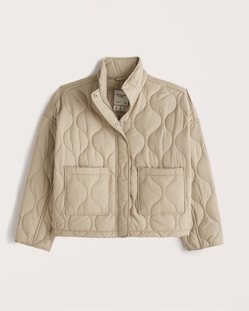 Cropped Lightweight Quilted Puffer | Abercrombie & Fitch (US)