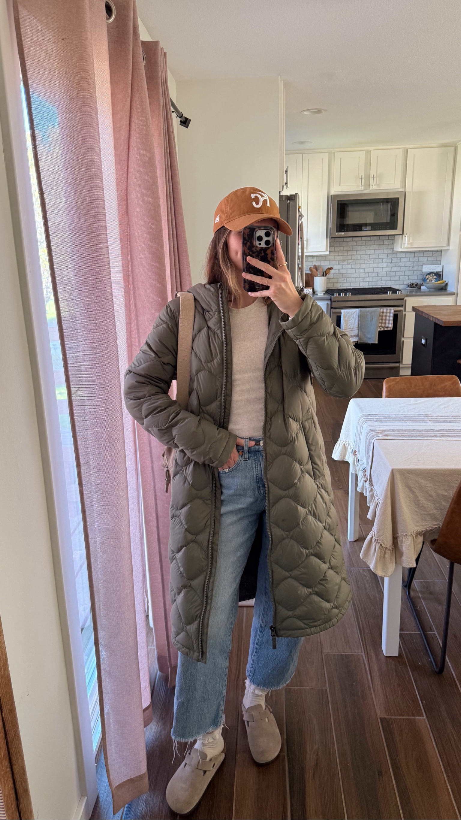 obsessed with this jacket, lightweight but warm and not bulky! I’m wearing a small and it’s currently 50% off 
wearing a small in tee, such a great basic and jeans are some of my favorites, I size down in these

Fall outfit, fall jacket, winter coat, mom outfit, casual outfit 

#LTKStyleTip #LTKSaleAlert #LTKSeasonal