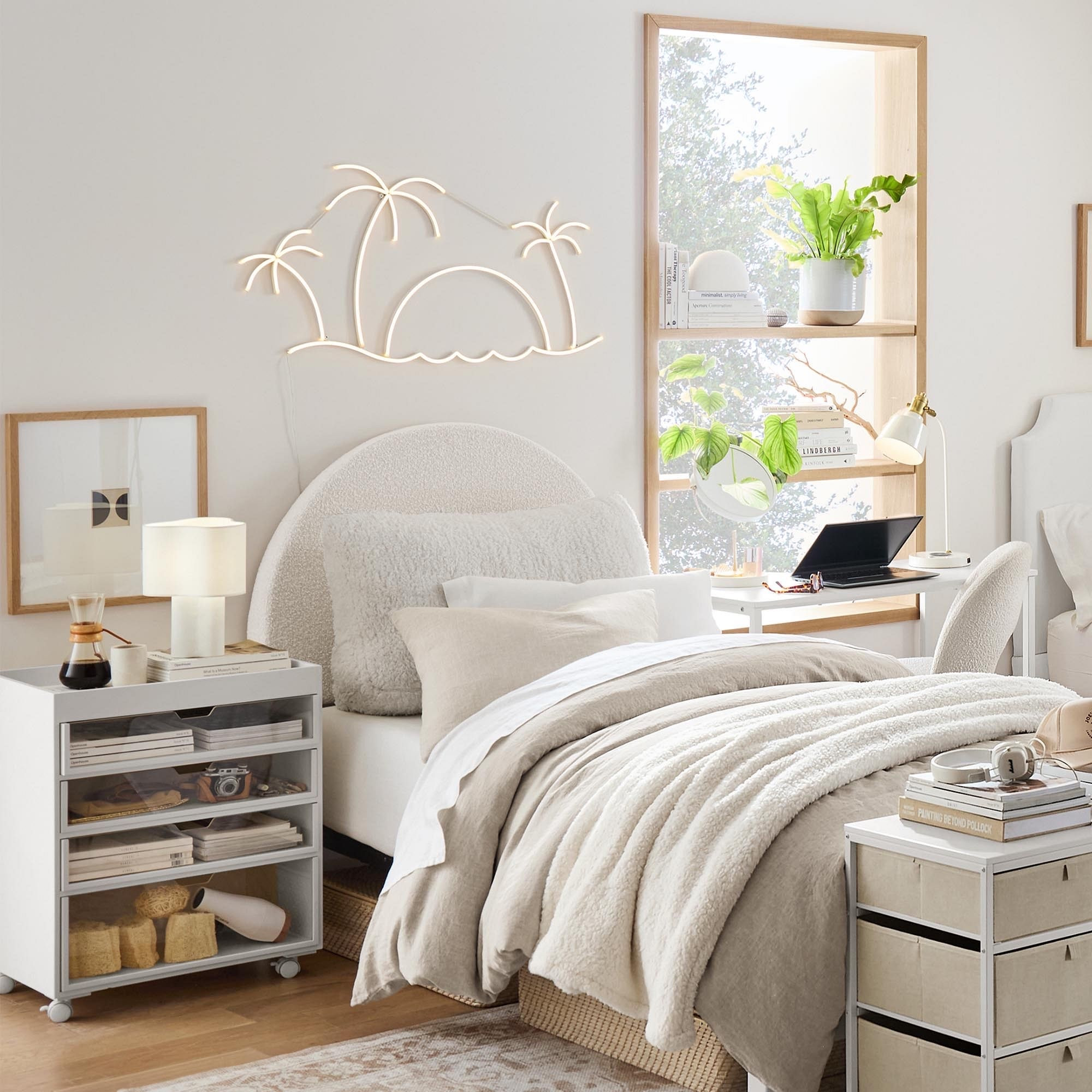 Teen bedroom, neutral aesthetic, upholstered bed, wal art, nightstand , bedding, dorm room, bedroom decor, modern, transitional, minimalist, coastal, beach, girls room, boys room

#LTKhome #LTKsale #LTKstyletip