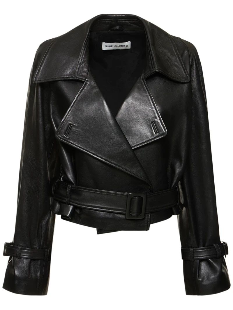 Lexa belted leather jacket | Luisaviaroma